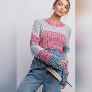 EASEL Comfy Colorblock Sweater #397-402